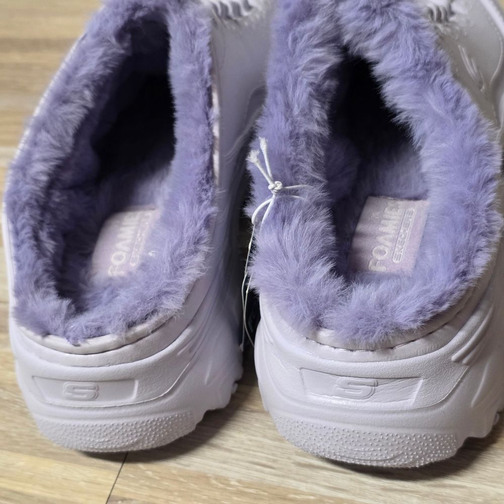 🔥NWT Skechers Lavender Foamies D'Lites 2.0 Warm & Cozy Shoes Size 8 - Picture 6 of 7